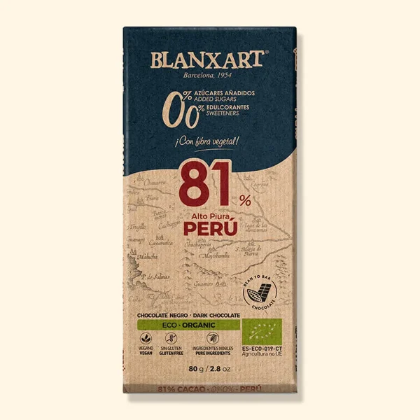 Blanxart - Chocolade zonder toegevoegde suiker - Peru