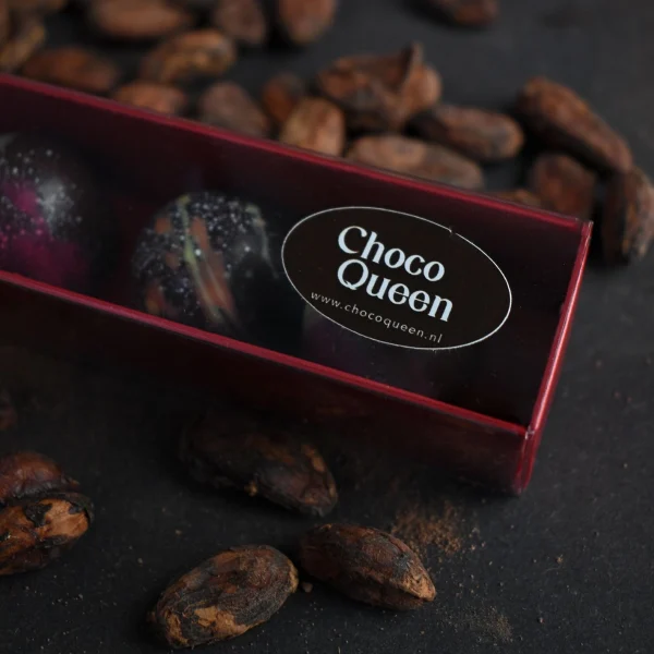 ChocoQueen - 7 handgemaakte bonbons, lokaal in Nederland gemaakt van eerlijke cacao