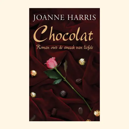 De kaft van Chocolat van Joanne Harris. Een chocolade boekentip van De Chocolademeisjes 