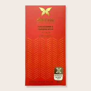 Verpakking Definite Chocolate | Vegan melkchocolade met macadamia