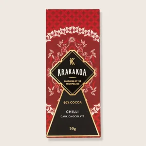 Voorkant van de verpakking Krakakoa | Pure chocolade met chili