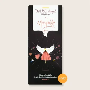 Mesjokke, D.A.R.C. Angel, bean-to-bar pure chocolade voorkant verpakking 40gr