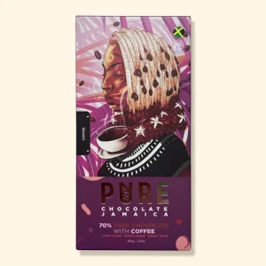 De voorkant van Pure Chocolate Jamaica - puur met koffie 70%